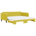 Sofá-cama com Gavetão e Colchões 100x200 cm Veludo Amarelo