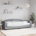 Sofá-cama com Colchão 90x200 cm Tecido Cinzento-claro