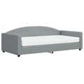 Sofá-cama com Colchão 100x200 cm Tecido Cinzento-claro