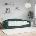 Sofá-cama com Colchão 90x200 cm Veludo Verde-escuro