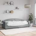 Sofá-cama com Colchão 80x200 cm Tecido Cinzento-claro