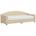 Sofá-cama com Colchão 80x200 cm Tecido Cor Creme