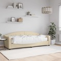 Sofá-cama com Colchão 80x200 cm Tecido Cor Creme