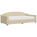 Sofá-cama com Colchão 100x200 cm Tecido Cor Creme