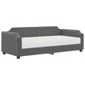 Sofá-cama com Colchão 100x200 cm Tecido Cinzento-escuro