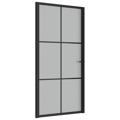 Porta de Interior 102,5x201,5 cm Vidro Mate e Alumínio Preto