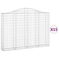 Cestos Gabião Arqueados 15 pcs 200x30x140/160 Ferro Galvanizado