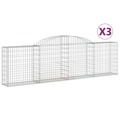 Cestos Gabião Arqueados 3 pcs 300x30x80/100cm Ferro Galvanizado