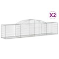 Cestos Gabião Arqueados 2 pcs 300x50x60/80 cm Ferro Galvanizado