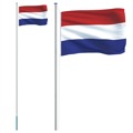 Bandeira dos Países Baixos e Mastro 6,23 M Alumínio