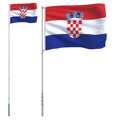 Bandeira da Croácia e Mastro 5,55 M Alumínio