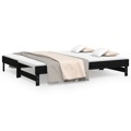 Sofá-cama de Puxar 2x(90x200) cm Pinho Maciço Preto