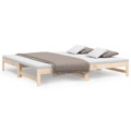 Sofá-cama de Puxar 2x(100x200) cm Madeira de Pinho Maciça