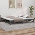 Sofá-cama de Puxar 2x(100x200) cm Pinho Maciço Cinza