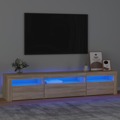 Móvel de Tv com Luzes LED 195x35x40 cm Carvalho Sonoma