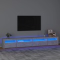 Móvel de Tv com Luzes LED 270x35x40 cm Cinzento Cimento