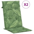 Almofadões Cadeira de Encosto Alto 2 pcs Tecido Folhas