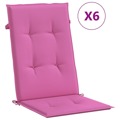 Almofadões Cadeira de Encosto Alto 6 pcs Tecido Rosa