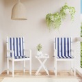 Almofadões Cadeira Encosto Baixo 2pcs Tecido Riscas Azul/branco