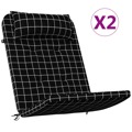 Almofadões Cadeira Adirondack 2 pcs Tecido Oxford Xadrez Preto