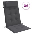 Almofadões P/ Cadeira Encosto Alto 6pcs Tecido Oxford Antracite