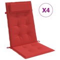 Almofadões P/ Cadeira Encosto Alto 4 pcs Tecido Oxford Vermelho