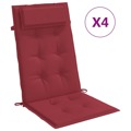 Almofadões P/ Cadeira Encosto Alto 4 pcs Oxford Vermelho Tinto