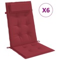 Almofadões P/ Cadeira Encosto Alto 6 pcs Oxford Vermelho Tinto