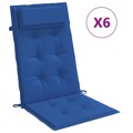 Almofadões Cadeira Encosto Alto 6 pcs Tecido Oxford Azul Real