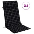 Almofadões Cadeira Encosto Alto 4pcs Tecido Oxford Xadrez Preto