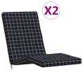 Almofadões P/ Cadeira Terraço 2 pcs Tecido Oxford Xadrez Preto