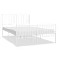 Estrutura de Cama com Cabeceira e Pés 120x190 cm Metal Branco