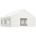 Gazebo com Telhado 6,69x5,88x3,75 M Polietileno Branco