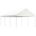 Gazebo com Telhado 6,69x4,08x3,22 M Polietileno Branco