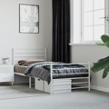 Estrutura de Cama com Cabeceira e Pés 80x200 cm Metal Branco