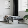 Estrutura de Cama com Cabeceira e Pés 90x200 cm Metal Branco