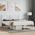 Estrutura de Cama com Cabeceira 140x200 cm Metal Branco