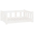 Cama para Cães 75,5x55,5x28 cm Madeira de Pinho Maciça Branco