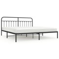 Estrutura de Cama com Cabeceira 193x203 cm Metal Preto