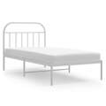 Estrutura de Cama em Metal com Cabeceira 107x203 cm Branco