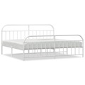 Estrutura de Cama com Cabeceira e Pés 200x200 cm Metal Branco