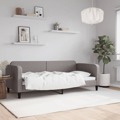 Sofá-cama 90x200 cm Tecido Cinzento-acastanhado