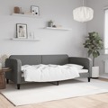 Sofá-cama 100x200 cm Tecido Cinzento-escuro