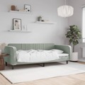 Sofá-cama 90x200 cm Veludo Cinzento-claro