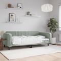 Sofá-cama 100x200 cm Veludo Cinzento-claro