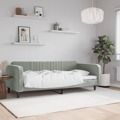 Sofá-cama 90x190 cm Veludo Cinzento-claro