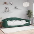 Sofá-cama 100x200 cm Veludo Verde-escuro