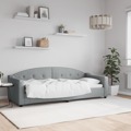 Sofá-cama 80x200 cm Tecido Cinzento-claro