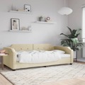 Sofá-cama 80x200 cm Tecido Cor Creme