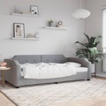 Sofá-cama 90x200 cm Tecido Cinzento-claro